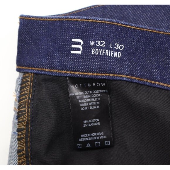 Mott & Bow Women's Slim Boyfriend Straight Leg Dark Blue Jeans Sz 32X30 - Picture 8 of 11